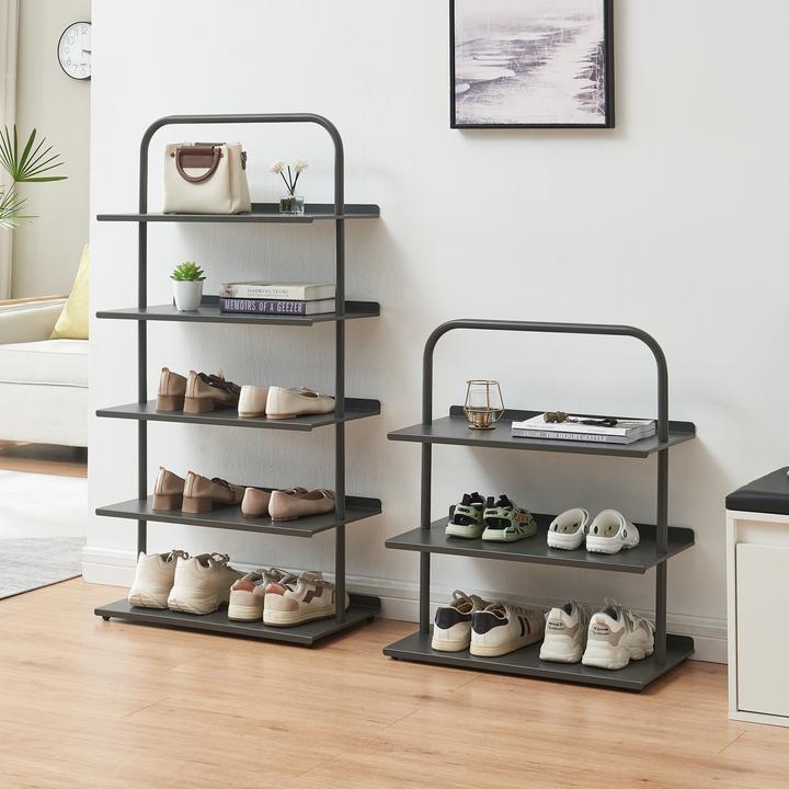 Image du produit En.Casa Schuhregal Poytya Stahl 119x60x32 cm Anthrazit