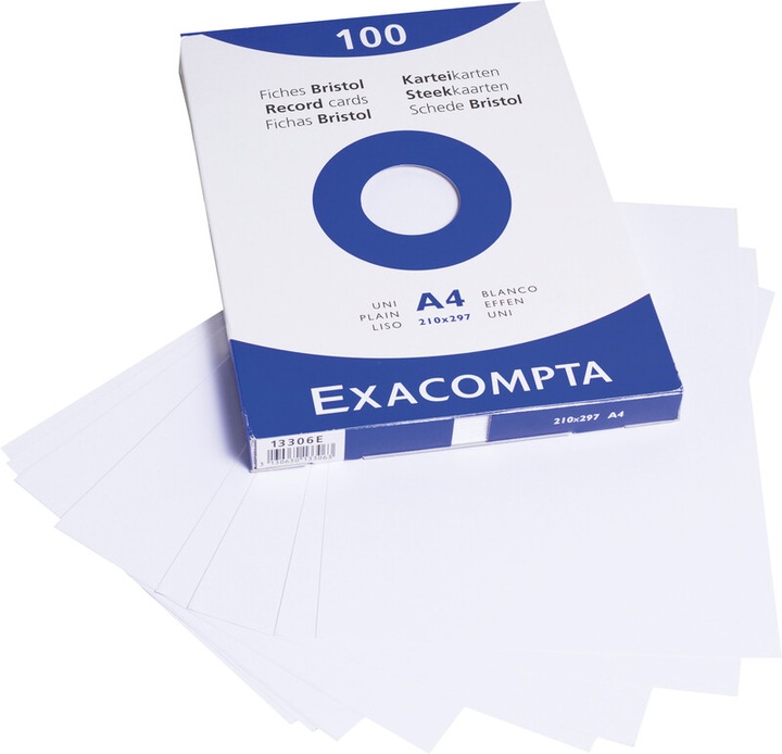 Image du produit Exacompta Fiches A4 (210 x 297 mm, 205 g/m², 100 x)