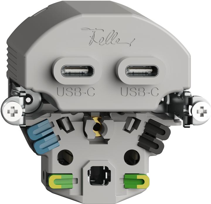 Actual product image Feller EdizioDue small combi USB / type 13