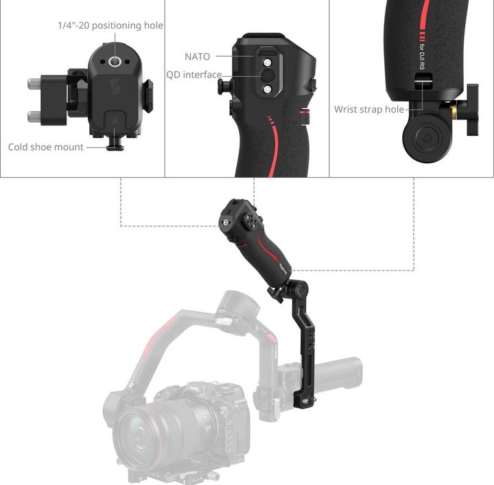 Immagine prodotto SmallRig 4326 Impugnatura per il controllo della messa a fuoco per la serie DJI RS (Aiuto per la messa a fuoco del gimbal)