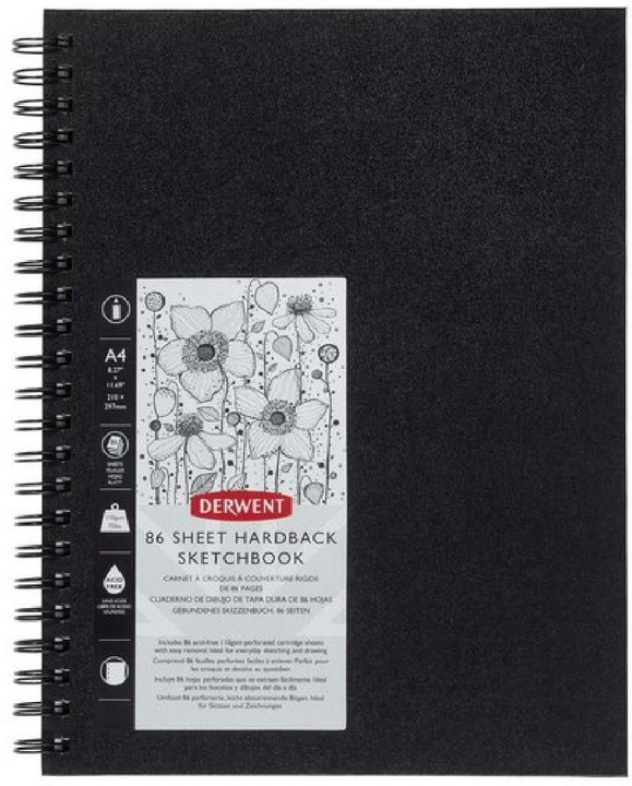 Actual product image Derwent Sketchbook (A4, Plain, Hardcover)