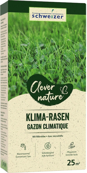 Produktbild Schweizer Clever Nature Klimarasen - mit Microklee (Rasensamen)