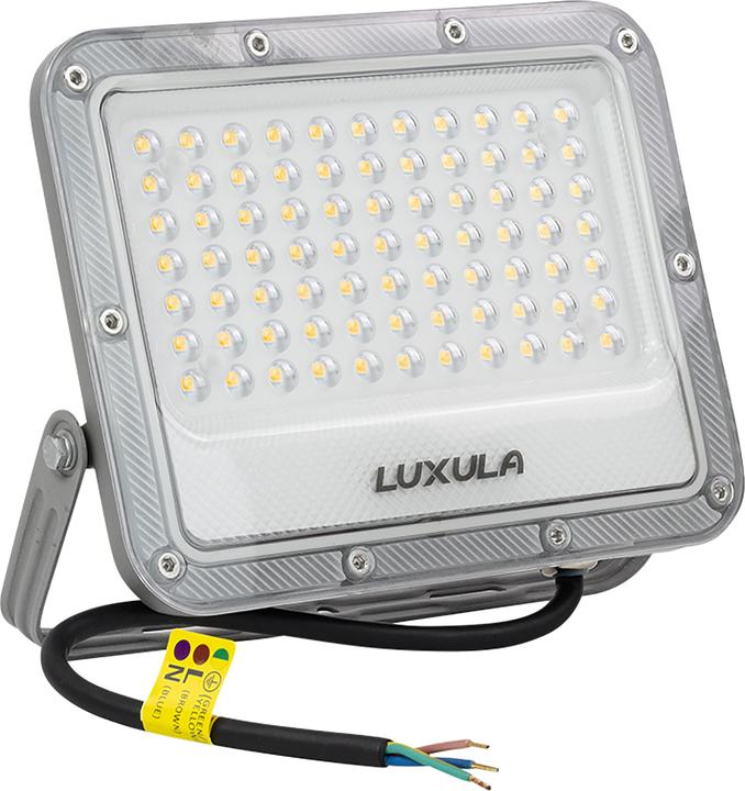 Produktbild Luxula LED-Fluter, EEK: E, 50W, 6500lm, 4000K, IP65, grau (6500 lm, IP65)