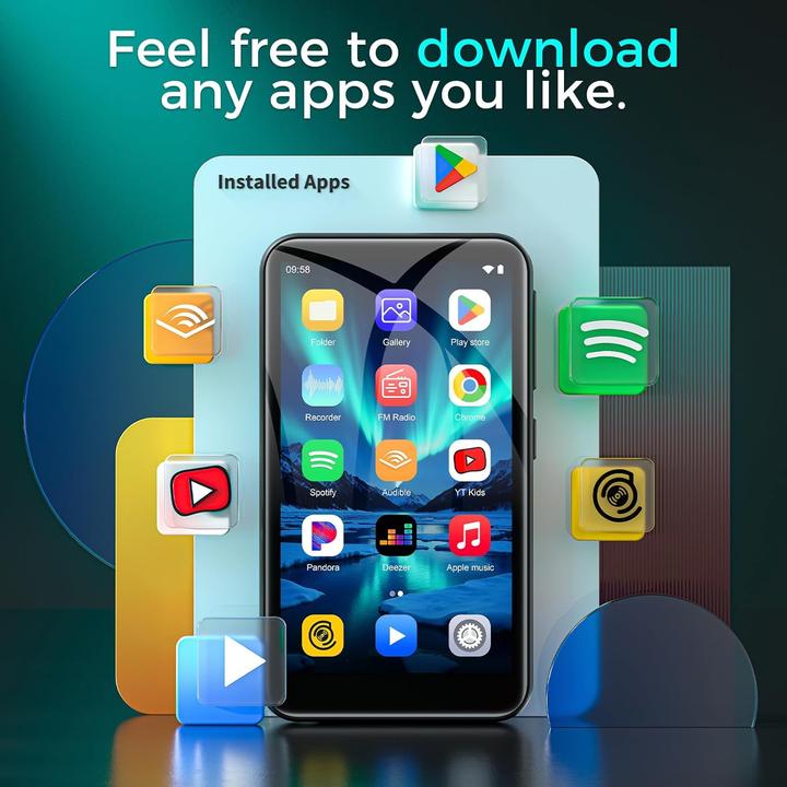 Image du produit Zaqe M12 MP3 Player mit Bluetooth und WiFi (64 Go)