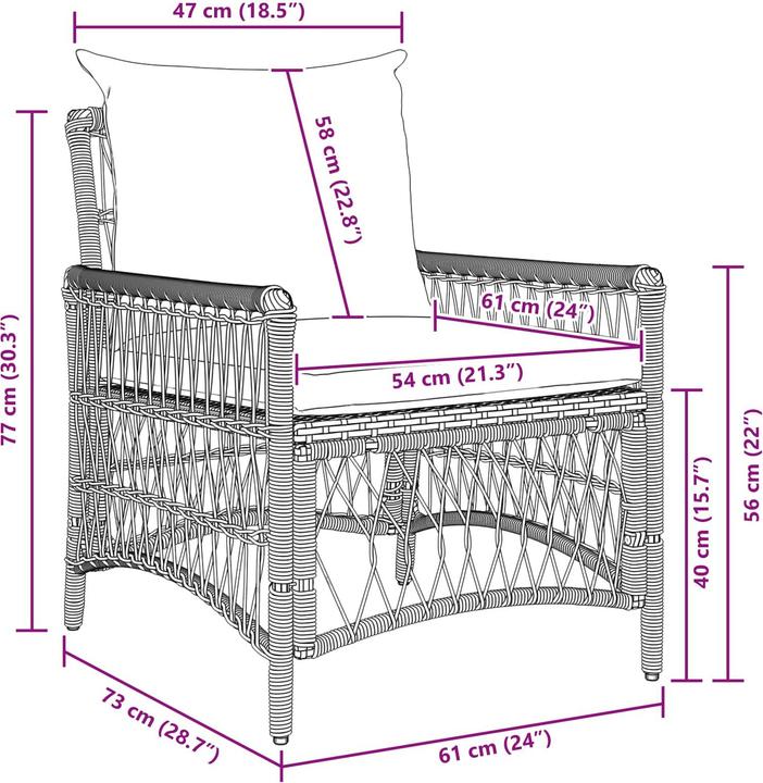 Produktbild vidaXL Rattan-Stuhl