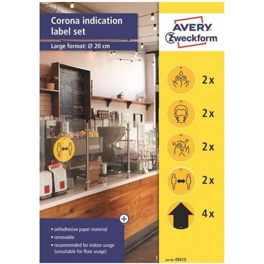 Thumbnail - Avery, Sticker, Hinweis-Etiketten Set Ø 200 mm, 10 Blatt