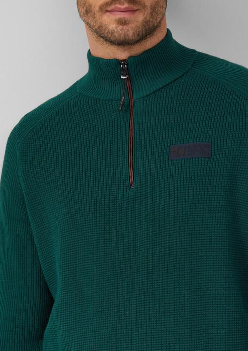 Produktbild s.Oliver Strickpullover Pullover aus Strukturstrick mit Troyer-Kragen (XXL)