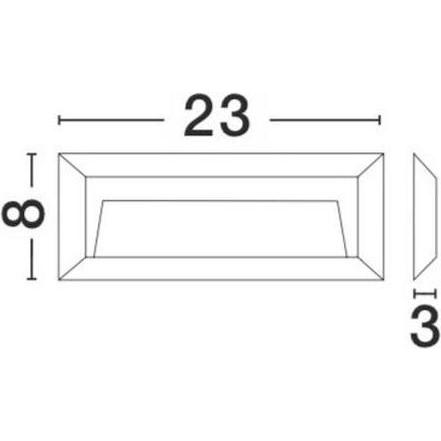 Thumbnail - Nova Luce, Fassadenbeleuchtung, PULSAR LED Wandleuchte Grau 2W IP54 Warmweiss 23x3x8cm 811502