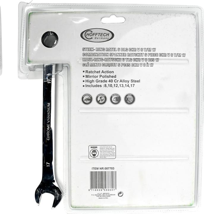 Actual product image ProPlus Combination spanner ratchet 6 pieces Cr-V