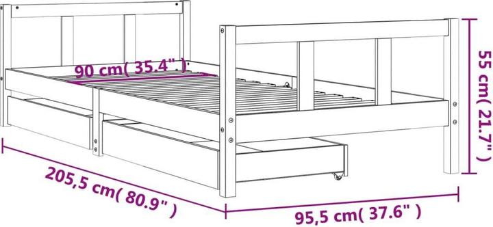 Produktbild vidaXL Kinderbett (90 x 200 cm)