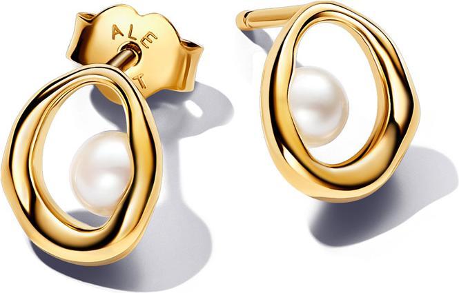 Produktbild Pandora Ovale Organisch Geformte & Behandelte Süsswasserzuchtperlen Ohrringe (Metall, Vergoldet)