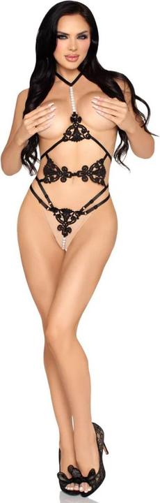 Produktbild Leg Avenue Open Cup Teddy & Pearl G-String (One Size)