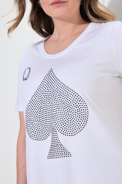 Immagine prodotto Miamoda T-shirt dal taglio svasato con brillantini e design con carte (60)