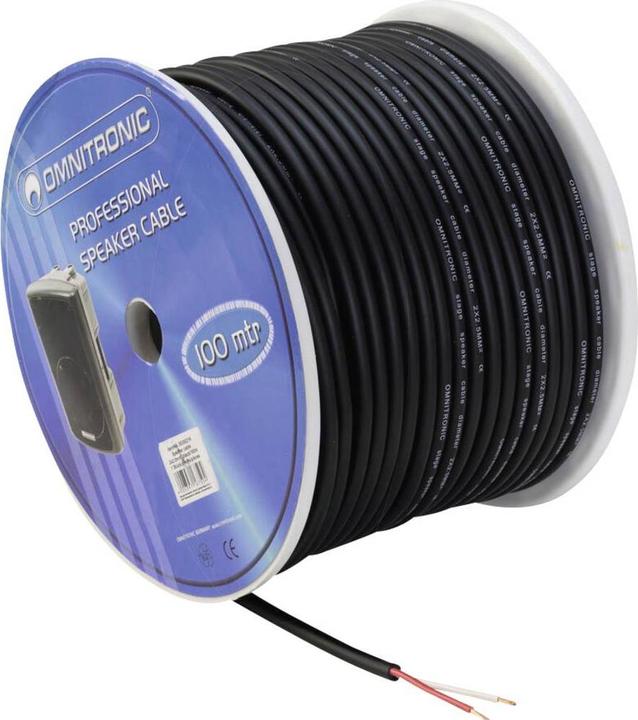 Actual product image Omnitronic Speaker cable 2x2.5 100m sw crushproof (100 m, 2.50 mm²)