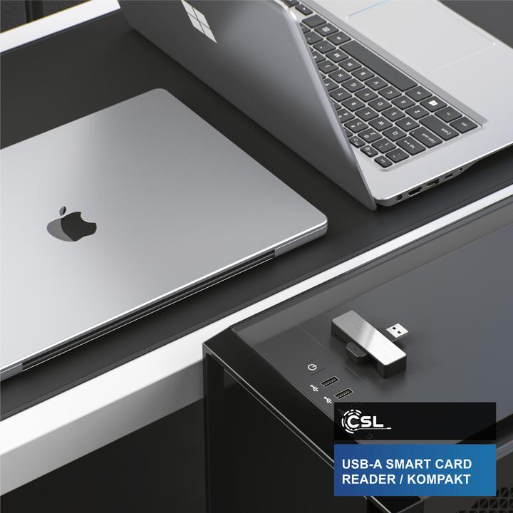 Produktbild CSL Chipkartenleser und Schreiber, USB Typ A Smart Card Reader, ISO 7816, MacOS, Win 10–11, Android (USB-C)