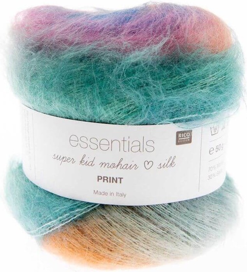 Immagine prodotto Rico Essentials Super Kid Mohair Loves Silk Print wind, 50 g, 400 m, 70 % WM, 30 % SE (375 m)