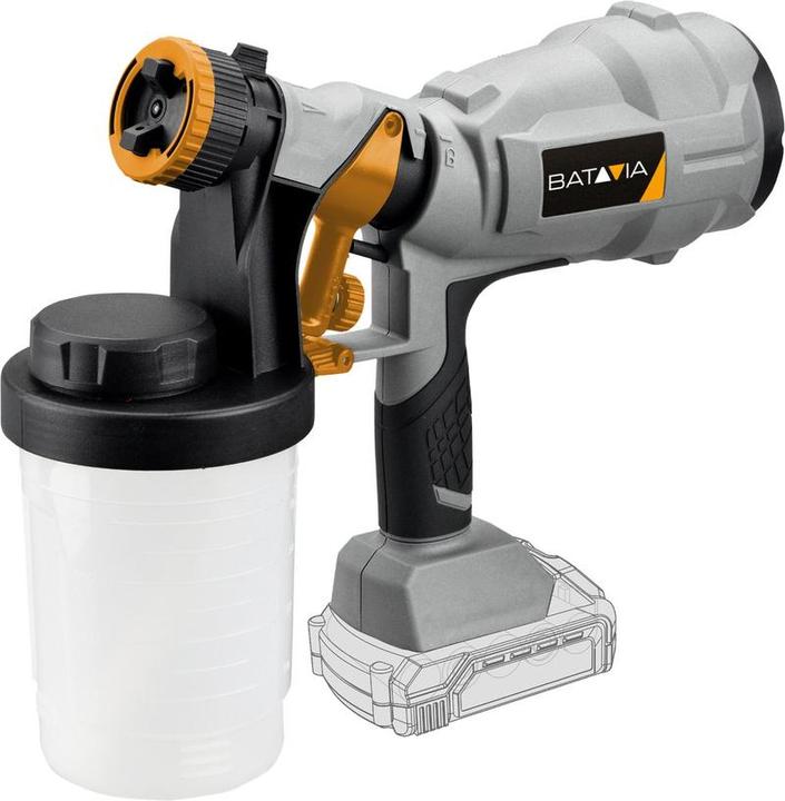 Batavia battery 18V paint sprayer - incl.2.0 AH Li -ion battery / 4.5A fast charger - Suitable for