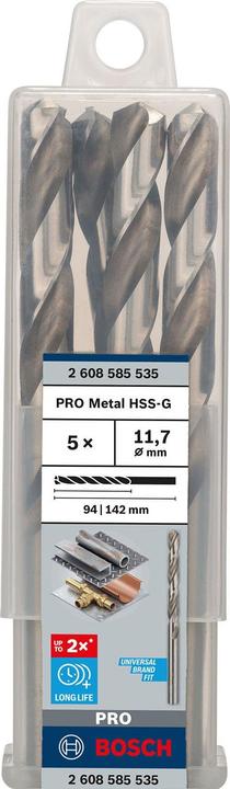 Actual product image Bosch Professional Zubehör PRO Metal HSS-G twist drill, 11.7 x 94 x 142 mm (11.7 mm)