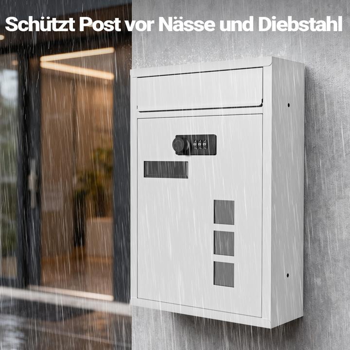 Actual product image Wiltec Wall Mailbox Code Lock Letterbox Postbox Pillar Letter Mail Post Box