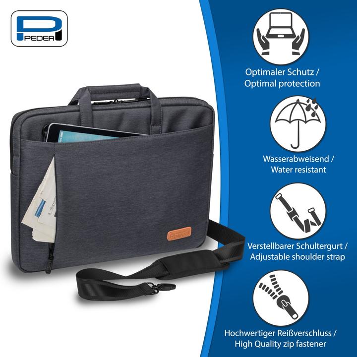 Produktbild Pedea Notebooktasche Elegance 15,6 Zoll 39,6cm grau Notebookfach: 39 x 28,5 x 5 cm Tabletfach: 27 x 20... (15.60", Universal)