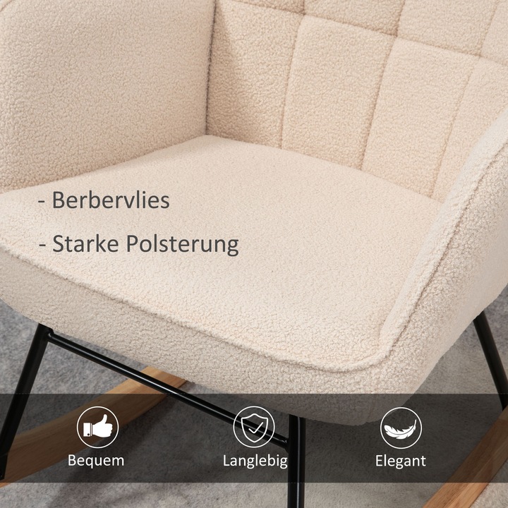 Produktbild Homcom Schaukelstuhl mit Armlehnen und Holzfüssen