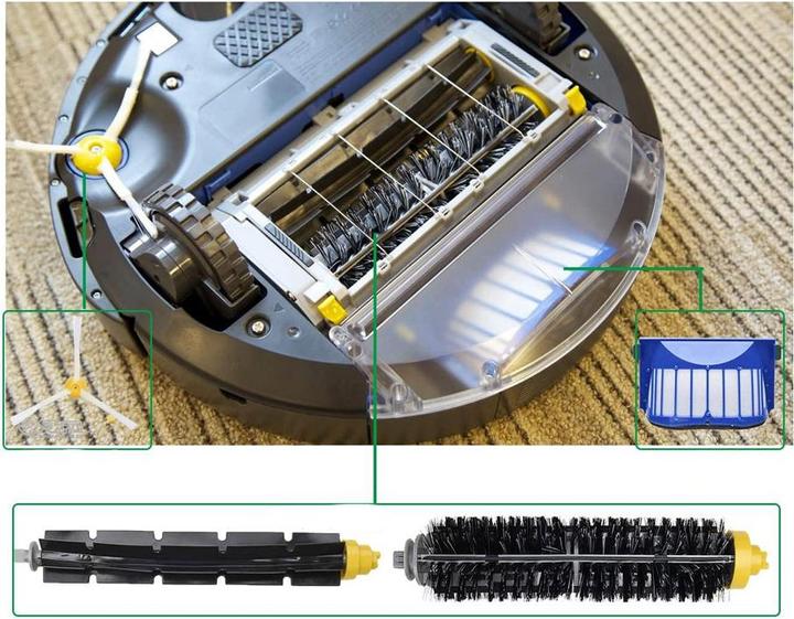 Immagine prodotto Werkstein Spazzole di ricambio e filtro Hepa per iRobot Roomba hoover 500/600 - set di pulizia (13 pezzi)