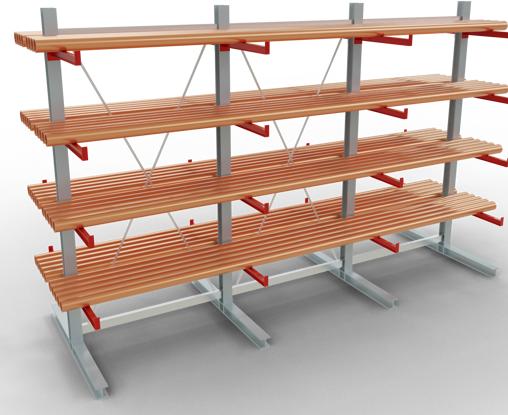 Image du produit Schulte Lagertechnik K 6000 Rayonnage de base à bras portants 4 montants - 2 côtés