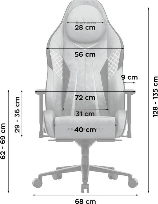 Produktbild Huzaro Fotel gamingowy zamszowy Force 8.3 Grey