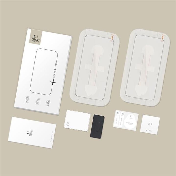 Produktbild Tech-Protect Quick Set+ Panzerglas 2er-Pack für iPhone 15/16 (2 Stk., Apple iPhone 15, Apple iPhone 16)