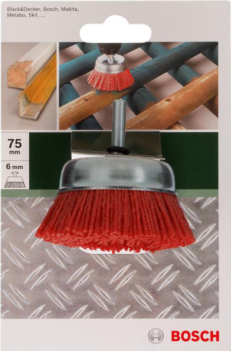 Produktbild Bosch Zubehör Topfbürsten für Bohrmaschinen – Nylondraht mit Korund Schleifmittel K80, 75 mm (80)