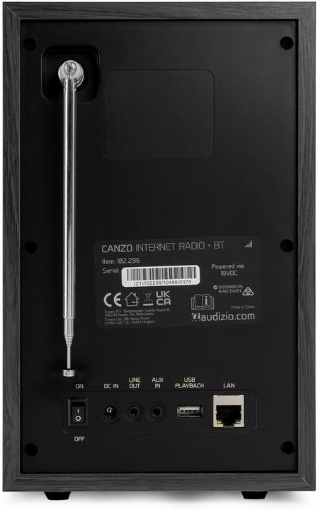 Immagine prodotto Audizio Internetradio - Canzo - FM & DAB radio - Bluetooth - Afneembaar frontpaneel - (DAB, FM, Web radio, Bluetooth, WiFi)