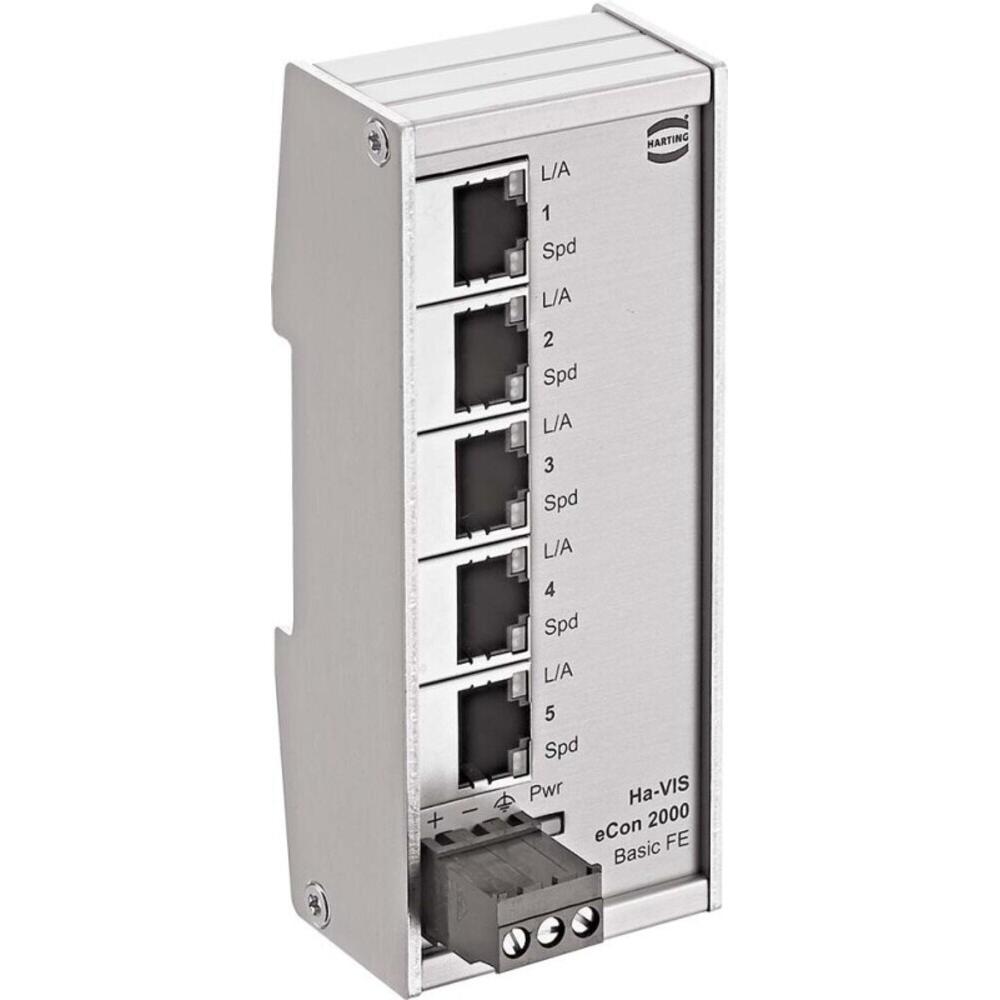 Harting 24020050010 Eth. Switch 5x10/100 eCon 2050B-A - Switch - 0,1 Gbps (5 porte), Switch di rete