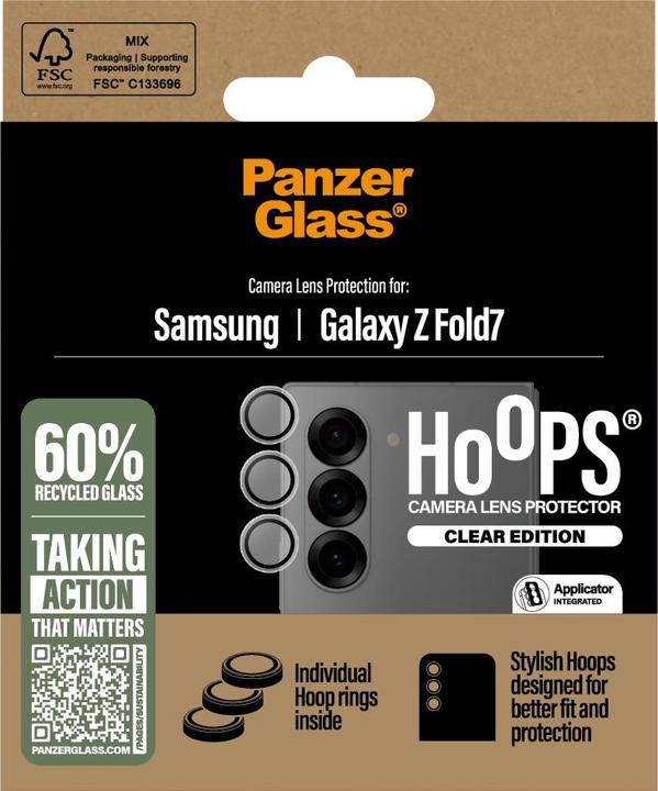 Produktbild PanzerGlass ® Hoops® Transparent Camera Lens Protector Samsung Galaxy Z Fold7 (1 Stück, Samsung Galaxy Z Fold7)
