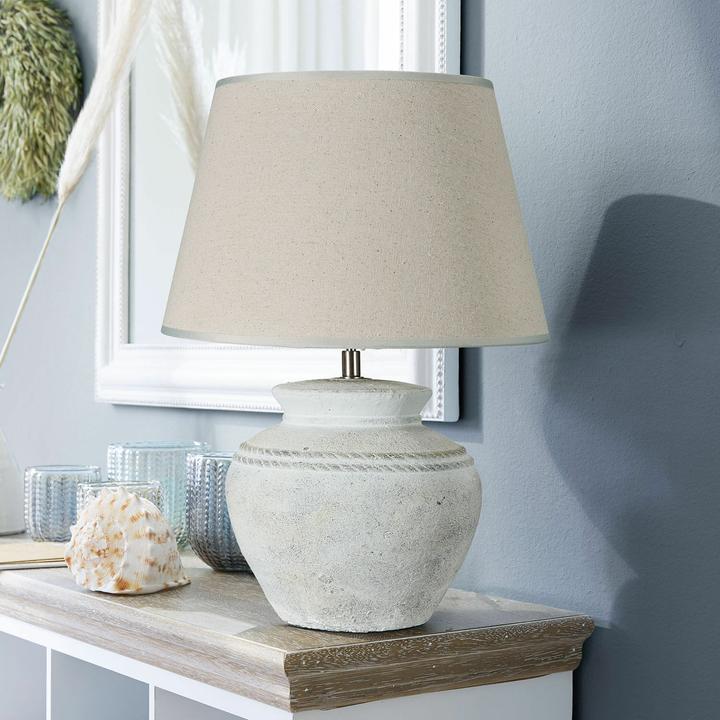 Image du produit Loberon Lampe de table Cleveland blanc antique (E27)