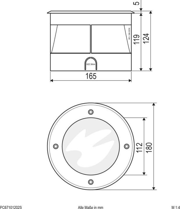 Actual product image EVN-Lichttechnik LED recessed floor luminaire (1052 lm, IP67)