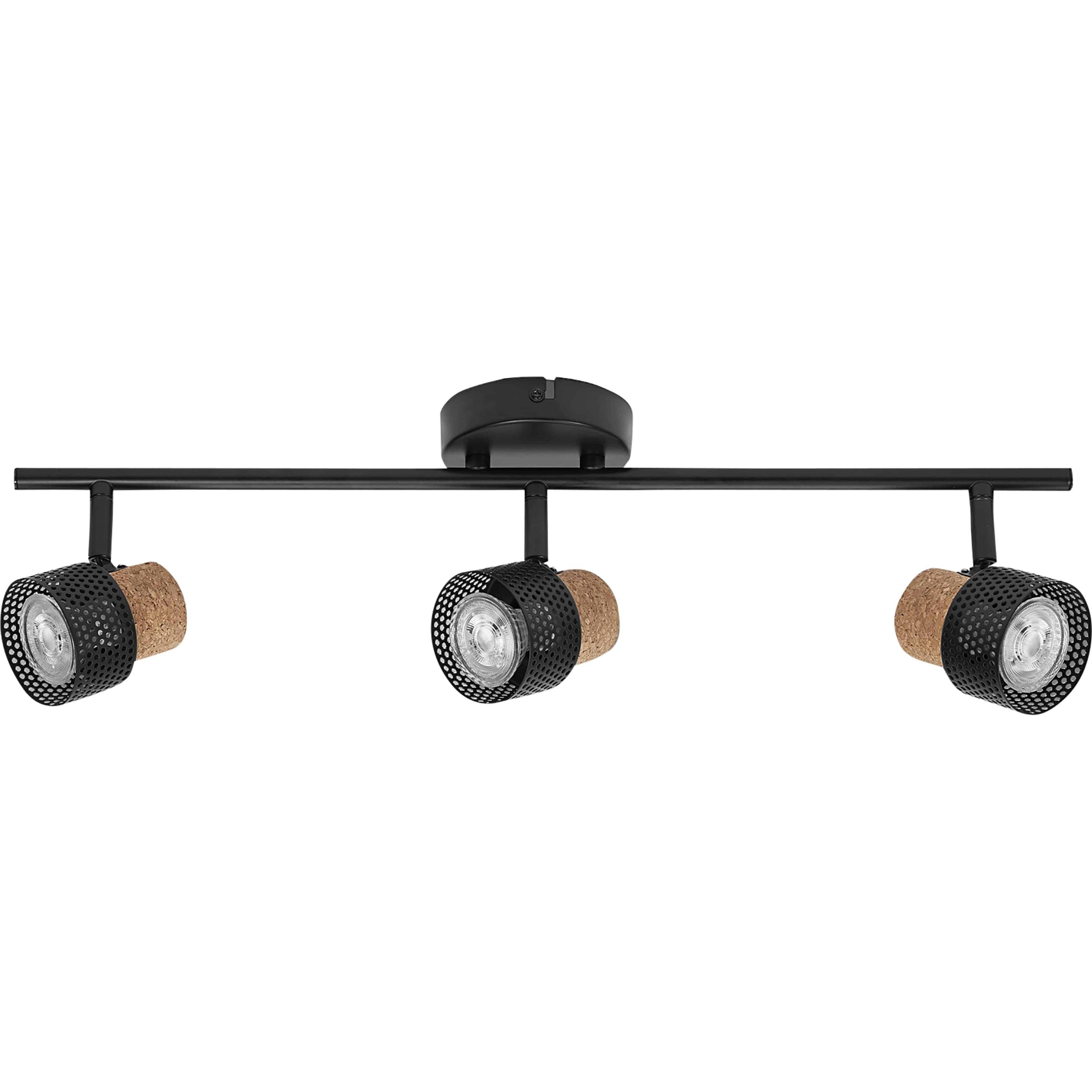 Ledvance, Wandleuchte + Deckenleuchte, DECOR SPOT CORK BLACK 3x3.4W 927 DIM (690 lm, GU10)