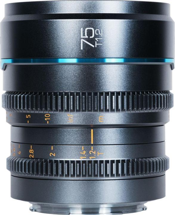 Sirui Nightwalker Series 75mm T1.2 S35 Manual Focus Cine Lens (E Mount, Gun Metal Grey) (Sony E, APS-C / DX)
