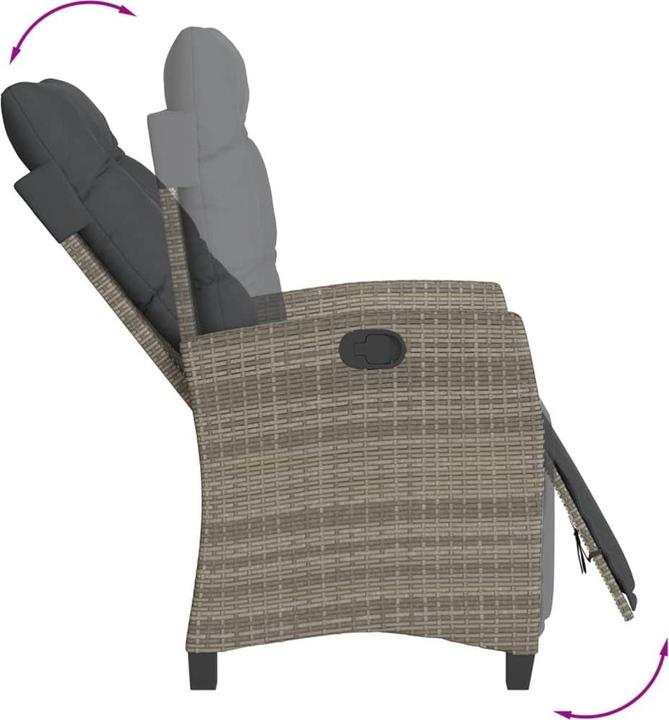 Actual product image vidaXL Garden furniture dining set garden set seating group 7 pcs. black poly rattan (190 cm)