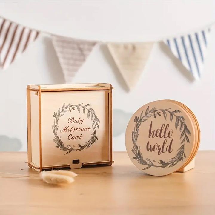 Milkii Baby Milestones Holzkarten mit Box