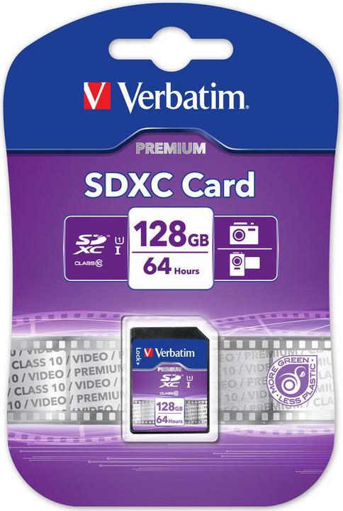 Produktbild Verbatim SDXC Card Class 10 Premium (128 GB, SDXC, U1, UHS-I)