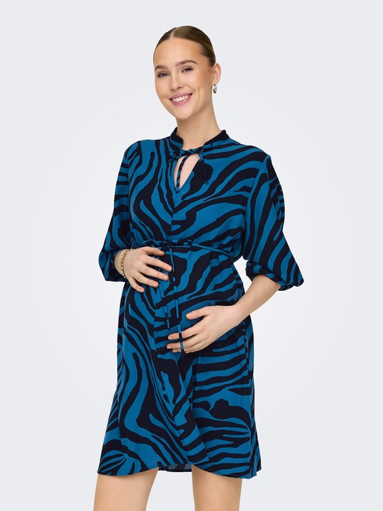 Produktbild Only Maternity Normal geschnitten V-Ausschnitt Elastische Bündchen Ballonärmel Kurzes Kleid Kleid (XXL)