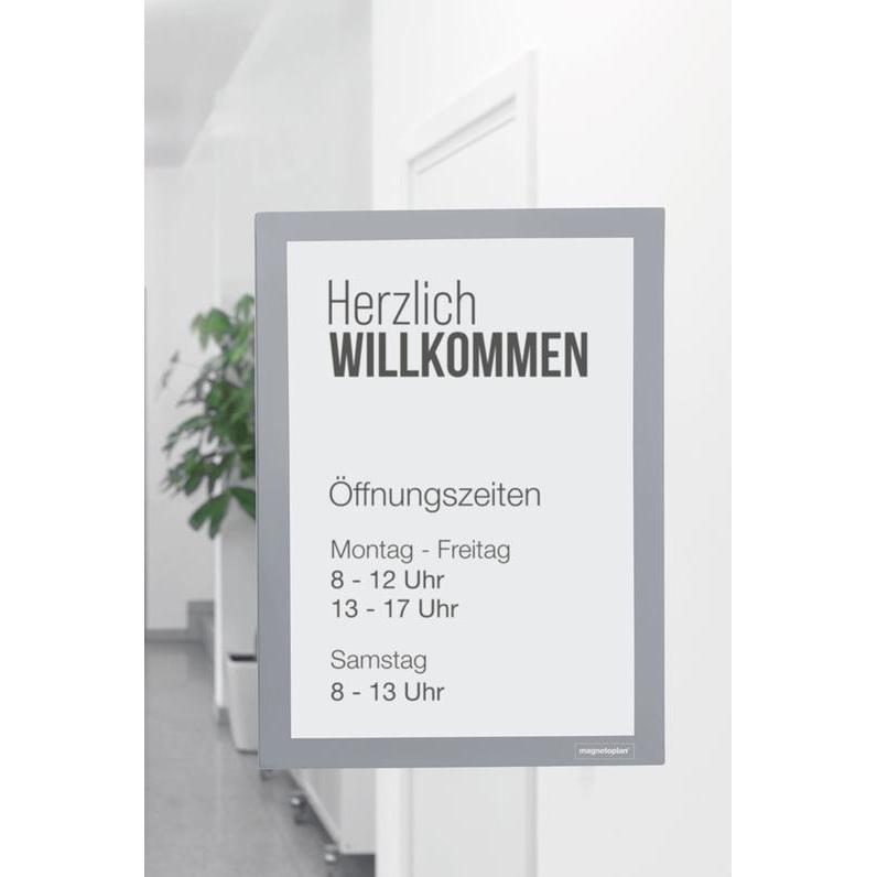 Magnetoplan, Zubehör Präsentieren, Inforahmen magnetofix, DIN A4, grau