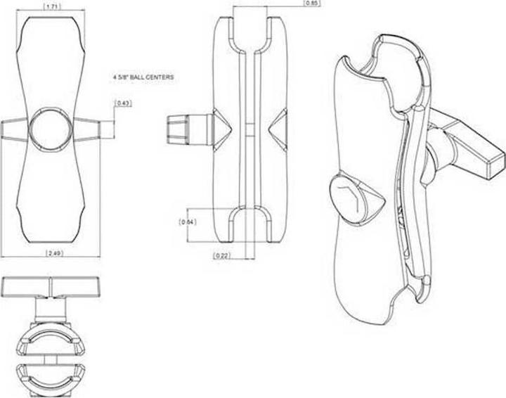 Actual product image Rammount RAM Double Articulated Arm