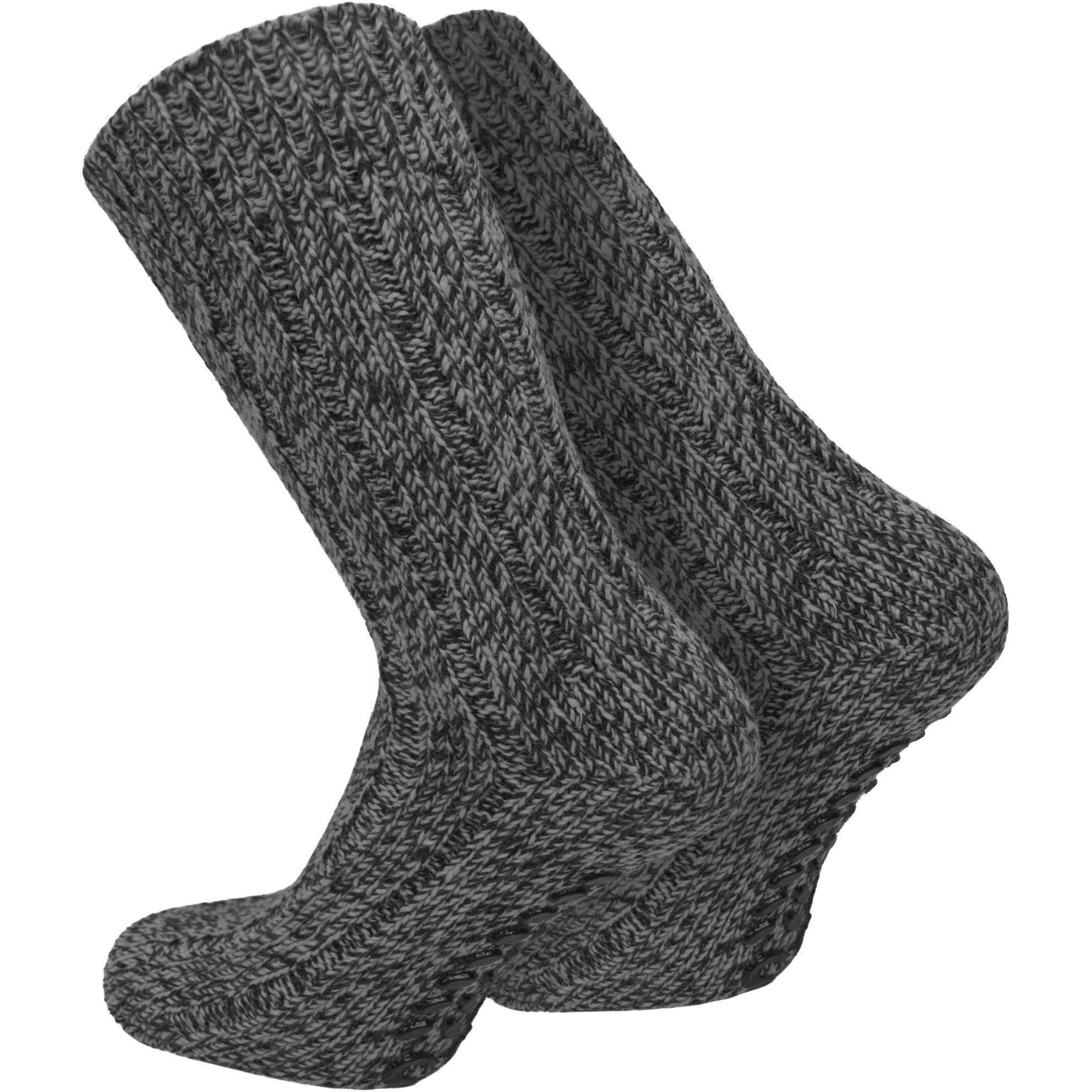 Thumbnail - Normani, Herren, Socken, 2 Paar Norweger-ABS-Socken mit Schafwolle, Grau, (2er Pack, 39 - 42)