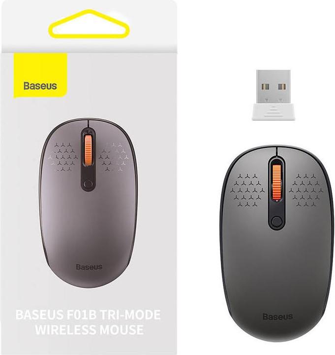 Actual product image Baseus Wireless Mouse F01B Tri-Mode 2.4 G BT 5.0 1600 DPI (frosty grey) (Wireless)
