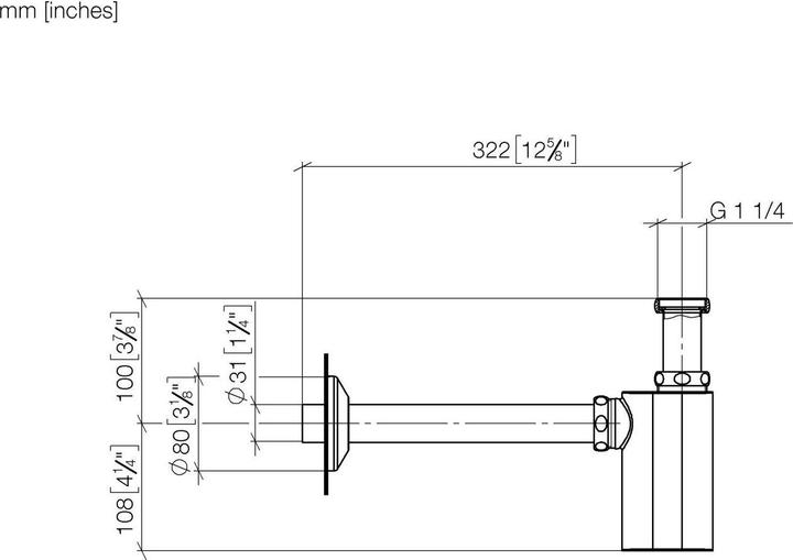 Produktbild Dornbracht Siphon MADISON 1 1/4/, 10040970-46, 10040970-46 (Flaschensiphon, 1 1/4")