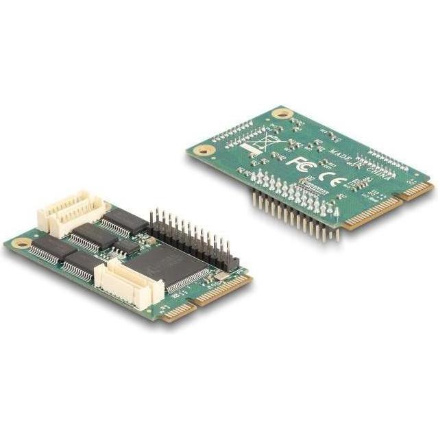 Delock Mini PCIe I/O PCIe full size 4 x Seriell RS-232, 1 x, Kontrollerkarte