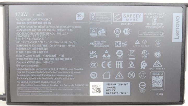 Actual product image Lenovo Ac adapter (170 W)