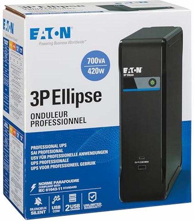 Actual product image Eaton 3P Ellipse 700 USB FR Offline VFD-SY-313 gem. EN 62040 (420 W, Standby UPS)