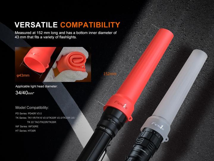 Actual product image Fenix AOT-04, silicone signalling cone 40mm red